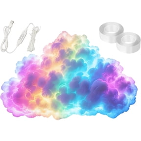DIY Thundercloud LED Light, 3D Multicolor Music Sync Cloud Lamp for Wall Ceiling, USB Powered Ambient Night Lights for Home Party Decor
