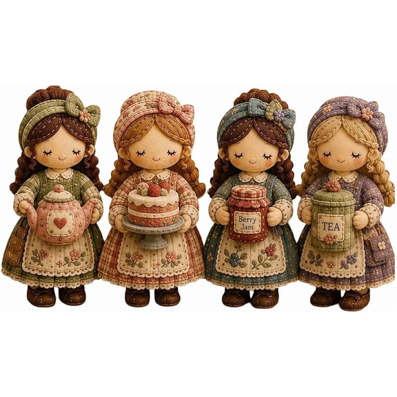 DIY Tiny Worlds Collection Patchwork Kit,Pre-Cut Felt Doll Art Sewing Kits, 4PCS DIY Craft Kit with Full Materials,Handmade Project for Adults&Beginners,Creative Home Decor & Holiday Gift