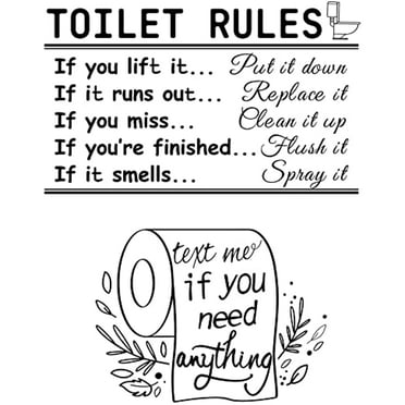 AOOOWER Toilet Signage Toilet WC Sticker for Bathrooms Removable and ...