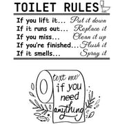 DIY Toilet Rules Bathroom Quotes Wall Stickers Removable Vinyl Lettering Wall Art Decals for Bathroom Lavatory Toilet Large Wall Sticker Home Decor Black
