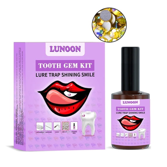 DIY Tooth Gem Kit With 20+ Diamonds Fast-Curing Resin And UV Light For At-Home Dental Jewelry Application