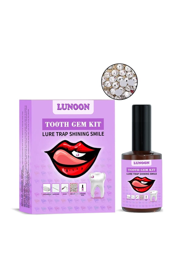 DIY Tooth Gem Kit With 20+ Diamonds Fast-Curing Resin And UV Light For At-Home Dental Jewelry Application