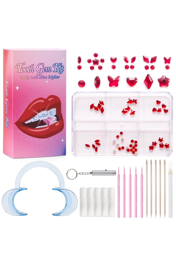 DIY Tooth Gem Kit with Multiple Design Inlays for Stunning Jewelry Beauty Enhancement