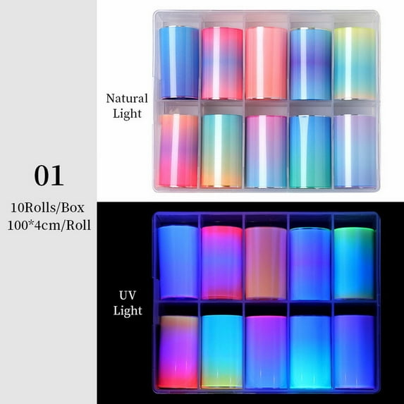 DIY Transfer Foil Sheets for Fluorescent Sticker Decoration and Manicure Designs