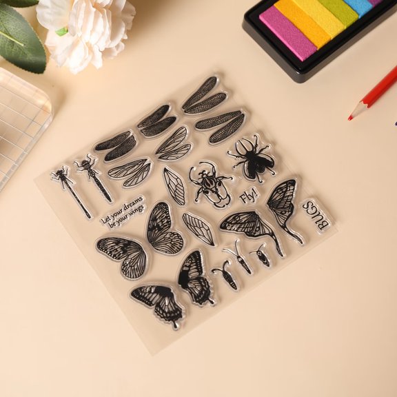 DIY Transparent Insect Butterfly Dragonfly Wing Stamp for Card Making and Scrapbooking