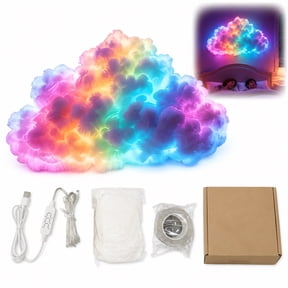 DIY USB-Powered Thundercloud LED Light Decor, 3D Big Cloud Lightning Light Kit with 360° Remote Multicolor Strip Light Music Sync for Bedroom Ceiling Decoration