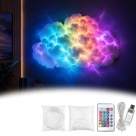 DIY USB-Powered Thundercloud LED Light Decor, 3D DIY Cloud Lamp