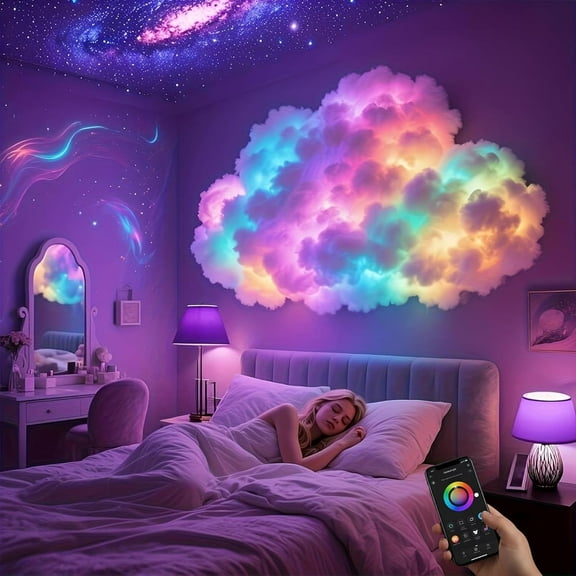 DIY USB-Powered Thundercloud LED Light with Remote Control, 3D Cloud Light Kit with Color Changing Effects for Bedroom, Gaming Room and Kids Room Decor