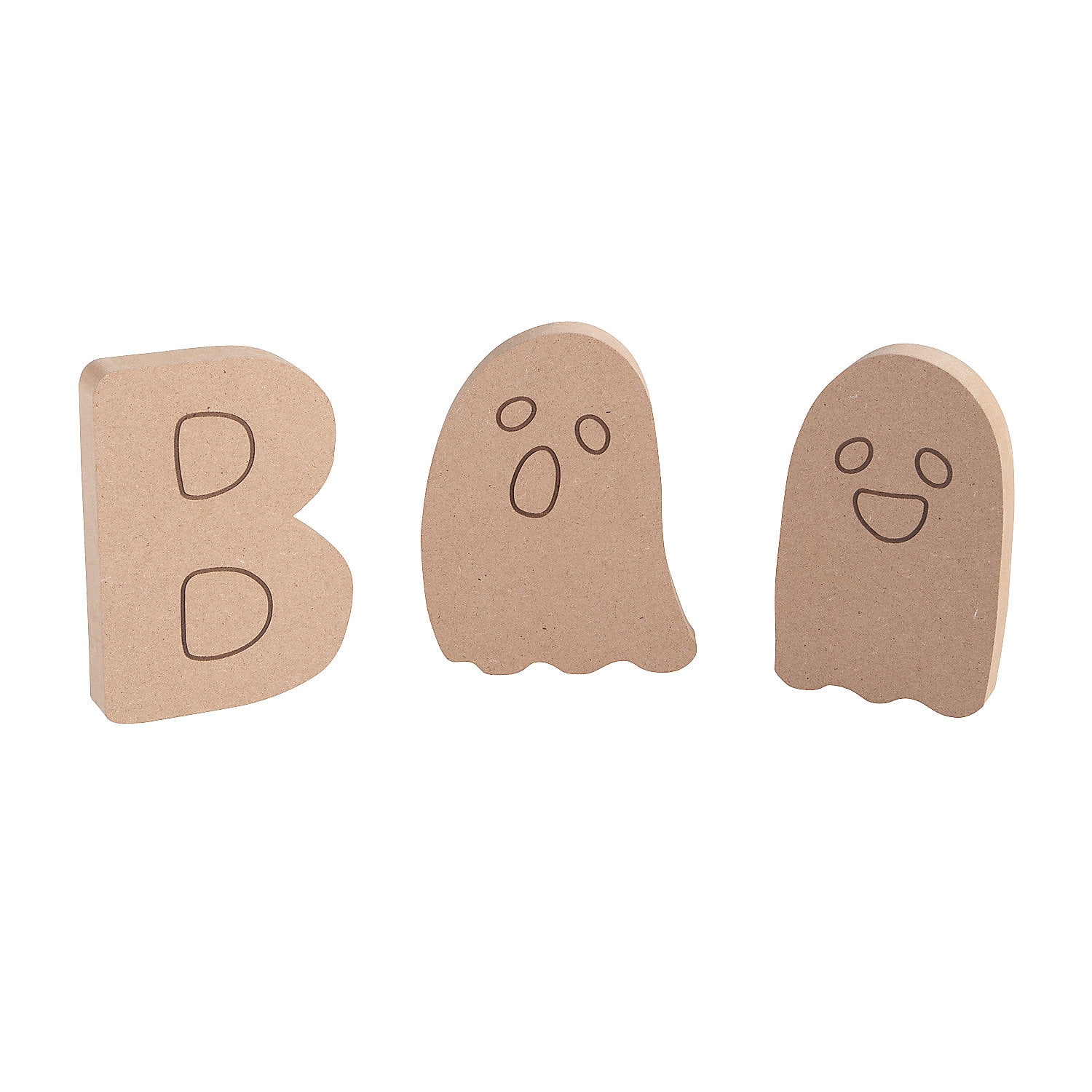 DIY Unfinished Wood Halloween Boo Letters - 3 Pieces