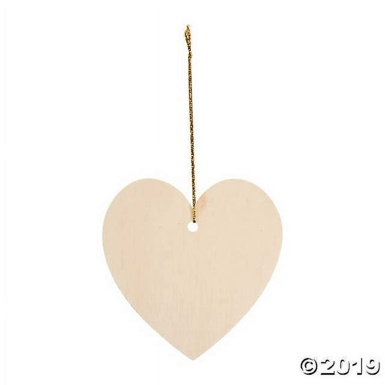 DIY Unfinished Wood Heart Ornaments 