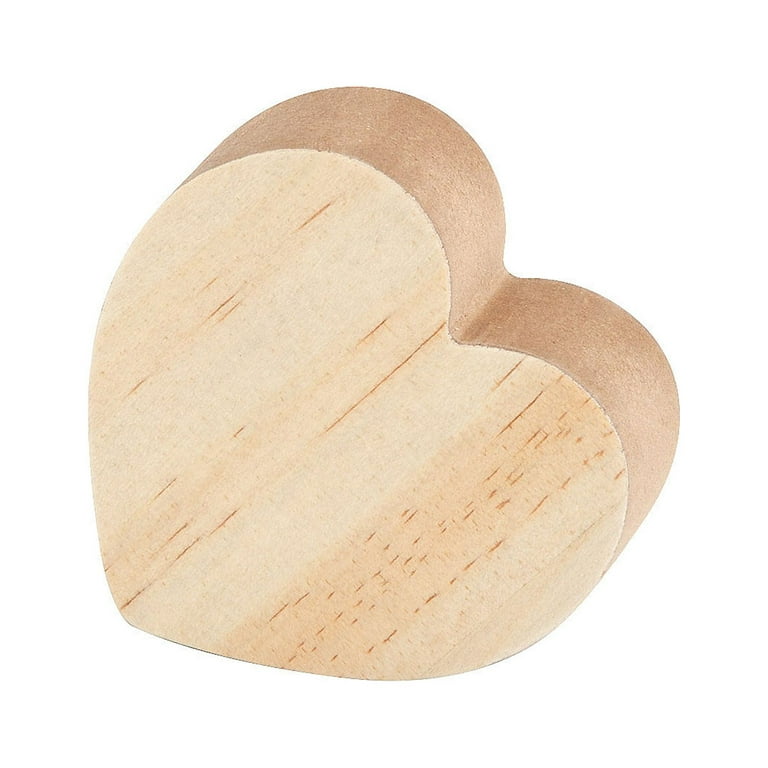 DIY Unfinished Wood Heart Shapes, Craft Kits, Valentine's Day, 6 Pieces