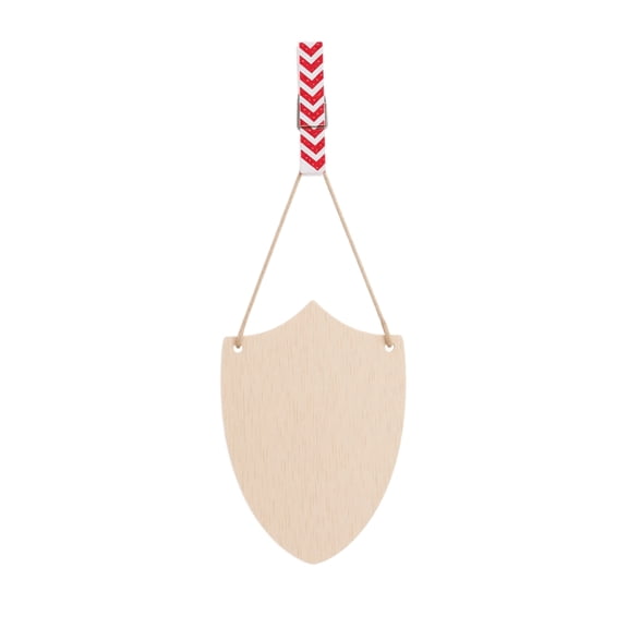 DIY Unfinished Wooden Shield Plaque for Painting Drawing Craft Projects with Hanging Rope for Art Activities Home Decor