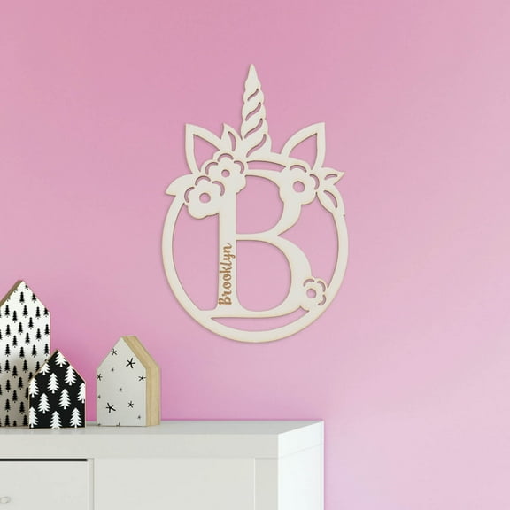 DIY Unicorn Initial Wood Plaque