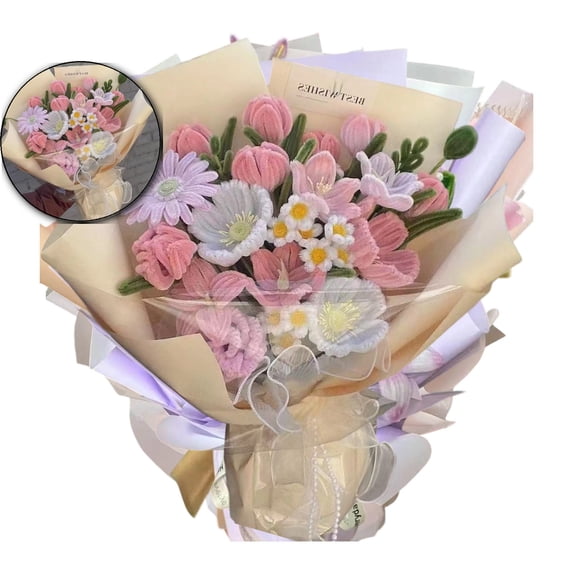 DIY Velvet Rose Bouquet Kit – Handmade Everlasting Flower Gift for Girlfriend, Mom or Her – No Experience Needed, 30-Minute Craft Kit for Romantic Keepsake & Home Décor