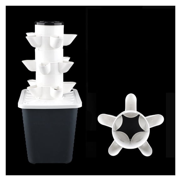 DIY Vertical Tower Planters With 5Holes Detachable PP Colonization Cups Indoor Soilless Vegetable Planting Hydroponic System Easy Assembly