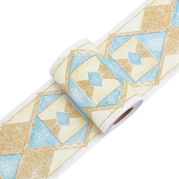 DIY Wall Border Trim Waterproof Wallpaper Border 3.85" Wide Yellow Peel Stick Border Wall Covering Tiles Decor Sticker for Bathroom Kitchen Counter Top Tiles Sticker 10m Covering 10.5 sq.ft DIY