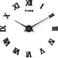 thumbnail image 1 of DIY Wall Clock Large Frameless 3D Clock Mirror Effect Classical Roman Numerals Wall Sticker Metal Hands Silent Quartz Movement Decor for Living Room Bedroom Office, Black, 1 of 7