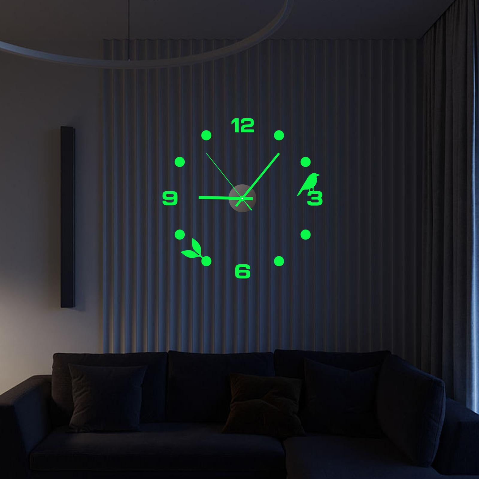 DIY Wall Clock Luminous Wall Stickers Simple Clock Silent Frameless