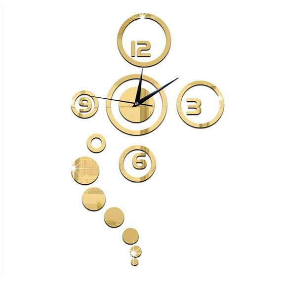 DIY Wall Clock Modern 3D Wall Art Mirror Decal Stickers with for Home Office Decorations Gift