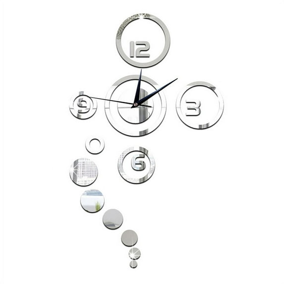 DIY Wall Clock Modern 3D Wall Art Mirror Decal Stickers with for Home Office Decorations Gift