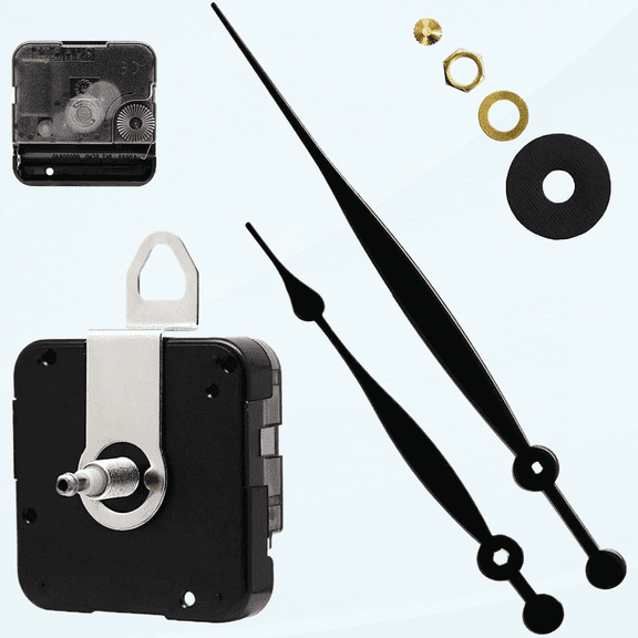 DIY Wall Clock Movement Mechanisms Battery Powered DIY Repair Parts Replacement with 260 mm/ 10.2 Inch Long Spade Hands,3/10 Inch Maximum Dial Thickness,29/32 Inch Total Shaft Length.