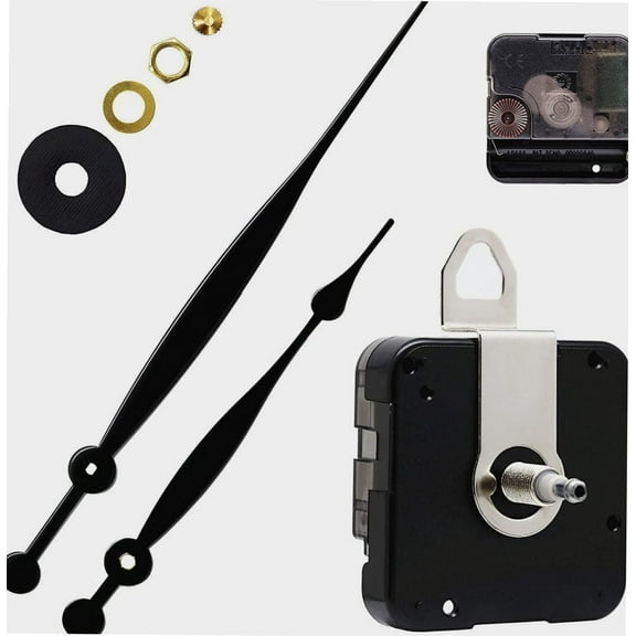 DIY Wall Clock Movement Mechanisms Battery Powered DIY Repair Parts Replacement with 260 mm/ 10.2 Inch Long Spade Hands,3/10 Inch Maximum Dial Thickness,29/32 Inch Total Shaft Length.