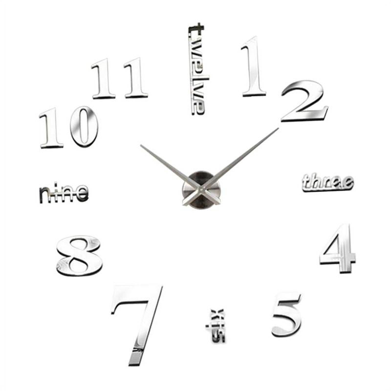 DIY Wall Clock, Silent 3D Mirror Surface Stickers Large Wall Clock
