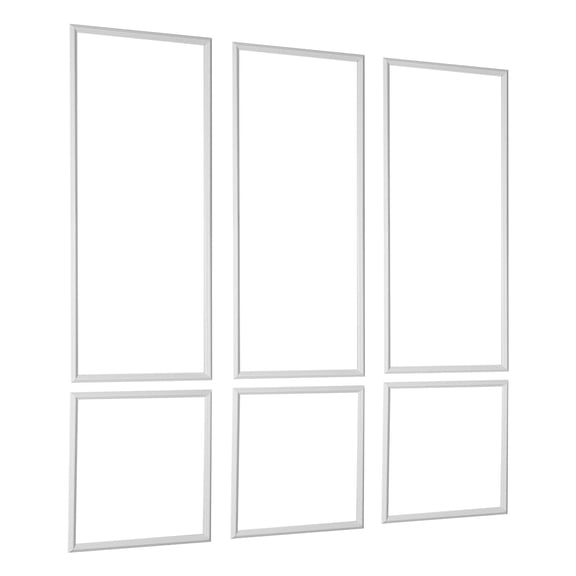 DIY Wall Molding 3 Pack Wainscoting Panels Kit Lightweight Paintable Polystyrene Easy to Install Waterproof Accent Wide Profile Trim for Interior Living Room Bedroom White 24x54 and 24x24 Inches