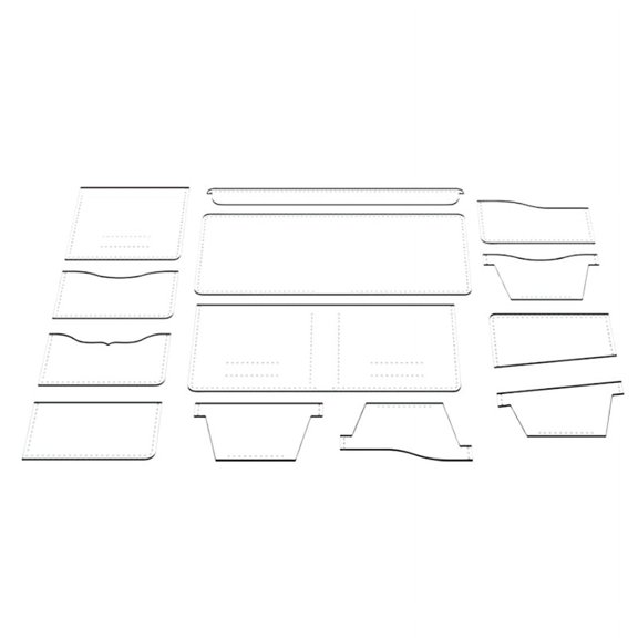 DIY Wallet Design Leather Template Paper Stencils Handcraft Leather Tool Universal Short Clip Template