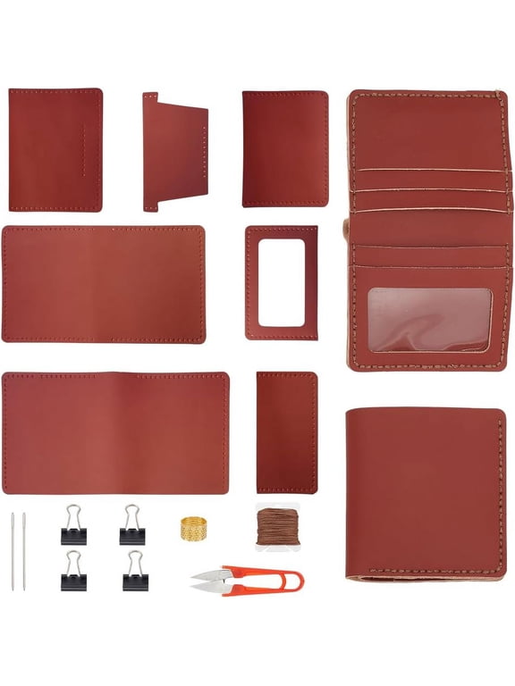 DIY Wallet Kits for Men Trendy Credit Card Wallet Kit Set DIY Men's Classic Craft Tools Billfold Kit Handmade Wallet Gifts for Dad Friends Boyfriends Uncles Family
