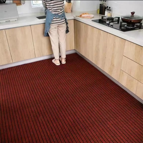 DIY Washable Non-slip Kitchen Mat Doormat Long Corridor Carpet Bathroom Hallway Entrance Solid Color Stripe Kitchen Rug