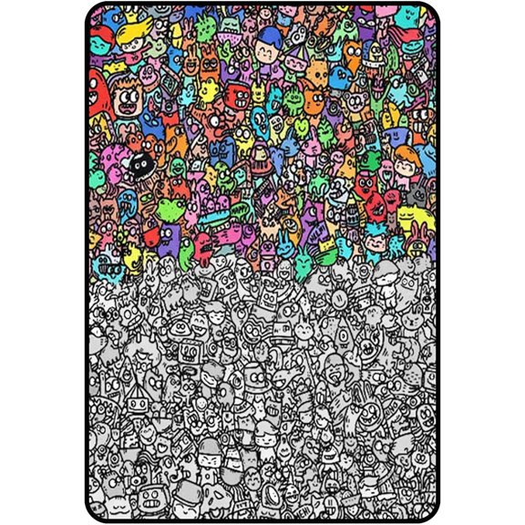 DIY Washable Sofa Throws | Color Your Own Blanket, Premium Fabric with Easy Wash, Soft Comfortable Home Decor, Art Craft Coloring Blanket for Family Activity Holidays Home