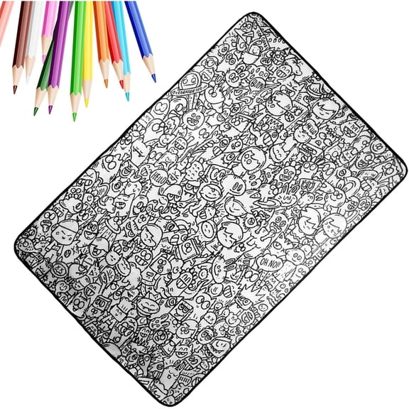 DIY Washable Sofa Throws, Color Your Own Blanket with Premium Fabric, Soft Comfortable Home Decor Art Craft Coloring Blanket for Family Activity (39.37x59.06in)