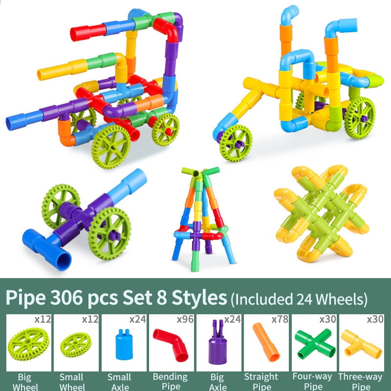 DIY Water Building Blocks Toys Montessori Water Pipe Building Blocks ...