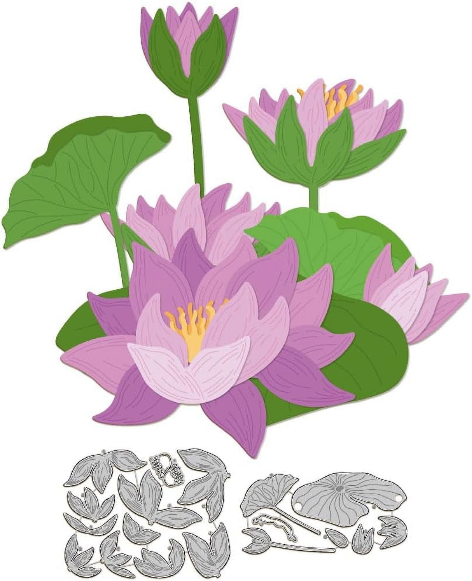 DIY Water Lily Layering Cutting Dies for Card Making Metal Layered ...