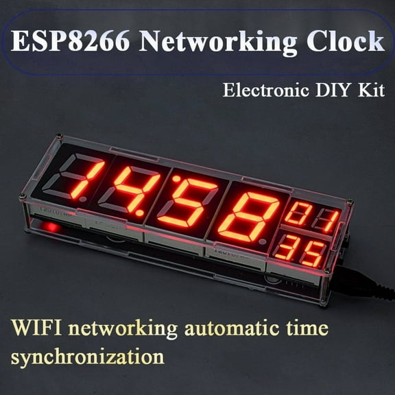 DIY Welding Network Clock 8-digit Digital Tube Temperature Alarm Clock Automatic Dimming Fun
