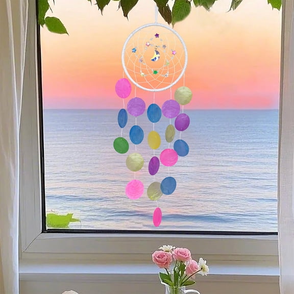 DIY Wind Chime Craft Kit for Ki-ds Seashell Beach Theme Wooden Beads Iron Frame Classroom Activity Teacher Appreciation Gift Outdoor Decor