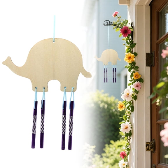 DIY Wind Chime Craft Kits for Kids Ages 4-8 - Makes 12 Elephant & Elephant Designs | Arts and Crafts Set for Girls Boys | Summer Spring Party Activity