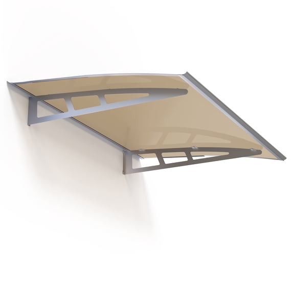 Guansu Solid PC Awning: DIY Outdoor, Stable Steel Frame, Crystal PC (UPF 50+), Fits Windows/Doors, Light Snow Load, Easy Install