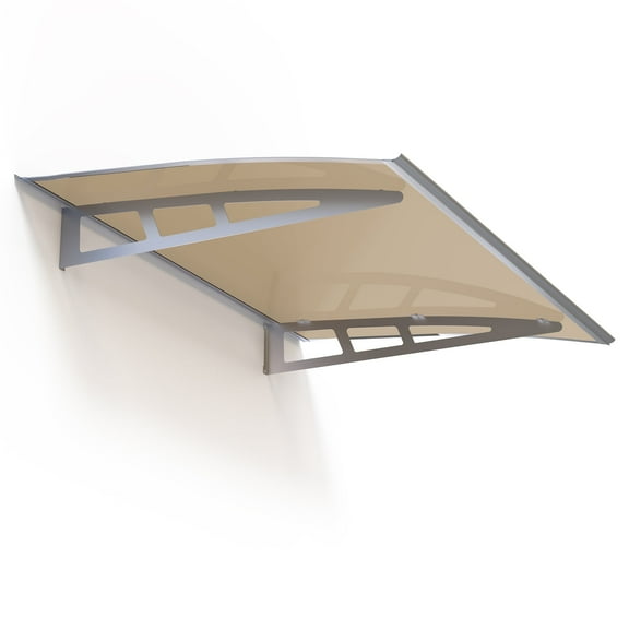Guansu Solid PC Awning: DIY Outdoor, Stable Steel Frame, Crystal PC (UPF 50+), Fits Windows/Doors, Light Snow Load, Easy Install