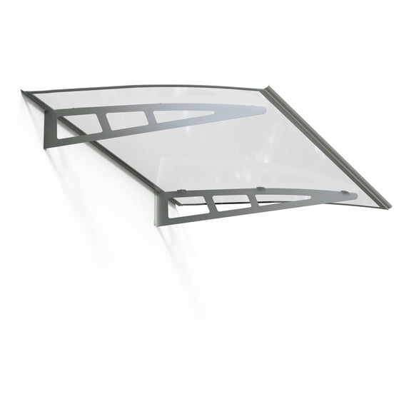 Guansu Outdoor Awning: DIY Protection Model for Windows & Doors, Steel Frame + Solid PC Endurance Panel (Crystal Polycarbonate Material), UPF 50+ Sun Protection, Effortless Installation