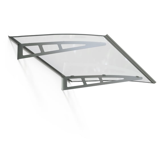 Guansu Exterior Window Awning Solid PC Panel, Steel Frame, UPF 50+ Sun/Rain Shield, Fits Doors/Windows, Light Snow Load, Easy Install