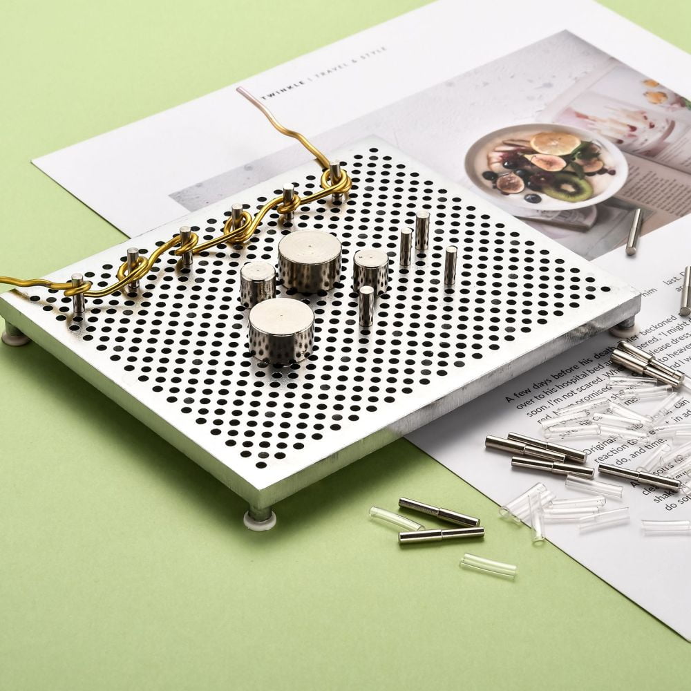 DIY Wire Jig Kit Aluminum Jewelry Making Tools Platinum 14x11.4x1.3cm