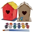 DIY Wood Birdhouse Kit - Easy To Paint & Build Your Own Homemade Bird ...