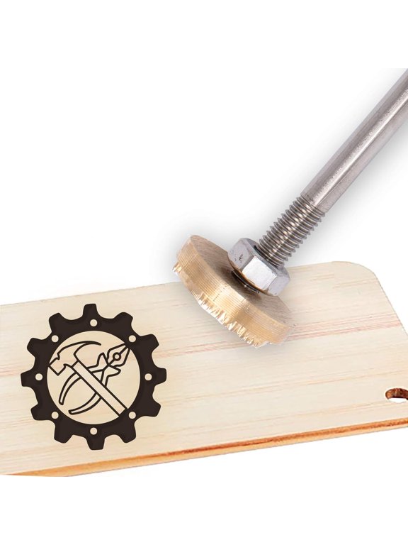 DIY Wood Branding Iron 1.2 Leather Branding Iron Stamp Custom Logo BBQ Heat Stamp with Brass Head and Wood Handle for Woodworking and Handcrafted Design - Hammer & Pliers DIY