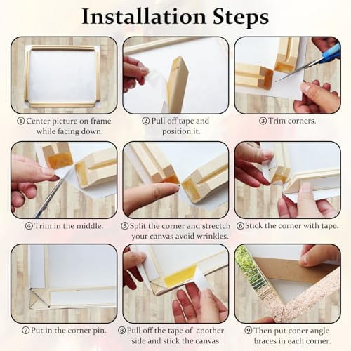 DIY Wood Canvas Stretcher Bars 30X40 Inches Canvas Frames - Gallery Wrap Poster Frame for Canvas Paintings, Canvas Frame kit - Easy to Assemble