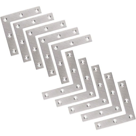 DIY Wood Furniture Support, Quick Installation Right Angle Brackets Stainless Steel for Waterproof Tables, Chairs, Beds (10 Packs)
