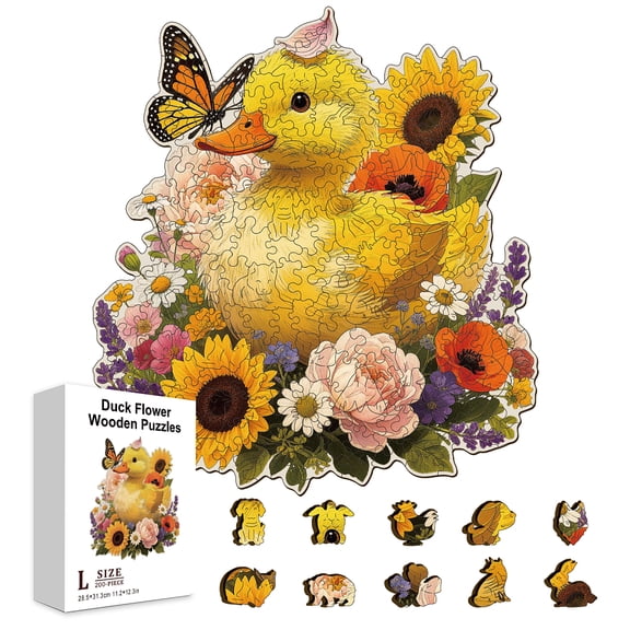 DIY Wooden Assembly Animal Toys Kits for Boys and Girls Intelligence Toys Duck 285x313x4mm box:19.8x15.9x5.5cm DIY