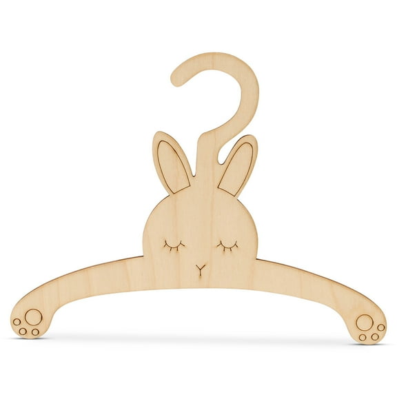 DIY Wooden Baby Hangers for Closet, Set of 5 Bunny Infant Hangers for Baby Clothes and Woodland-Themed Nursery Decor, by Woodpeckers