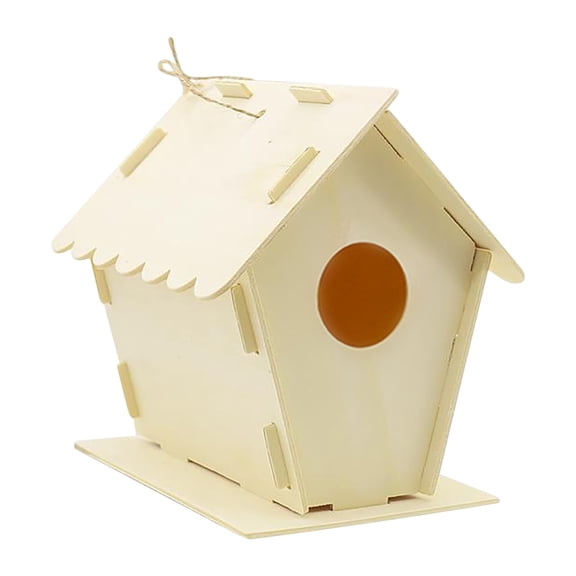 DIY Wooden Bird House Craft Kit Hand Painted Birdhouse Assembly Kit Kids Educational Art Project Creative Building Set Safe Puzzle Style Bird Home Decoration Craft Kit Gift for Children